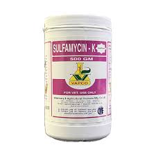 SULFAMYCIN K 500gm for the treatment of diarrhea, enteritis, and amoebiasis in cattle, horses, sheep, and goats