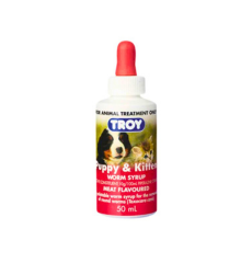 Troy Worm Syrup for removing roundworms in puppies, kittens and adult dogs 50ml 