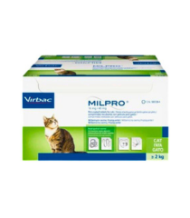 Virbac Milpro Dewormer 16mg / 40mg for Cats above 2kg 1 Tab