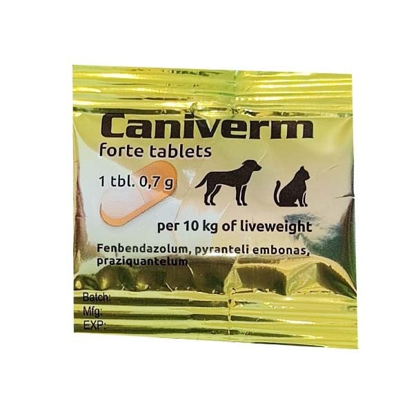 Caniverm Forte tablets 0.7 g per 10 kg
