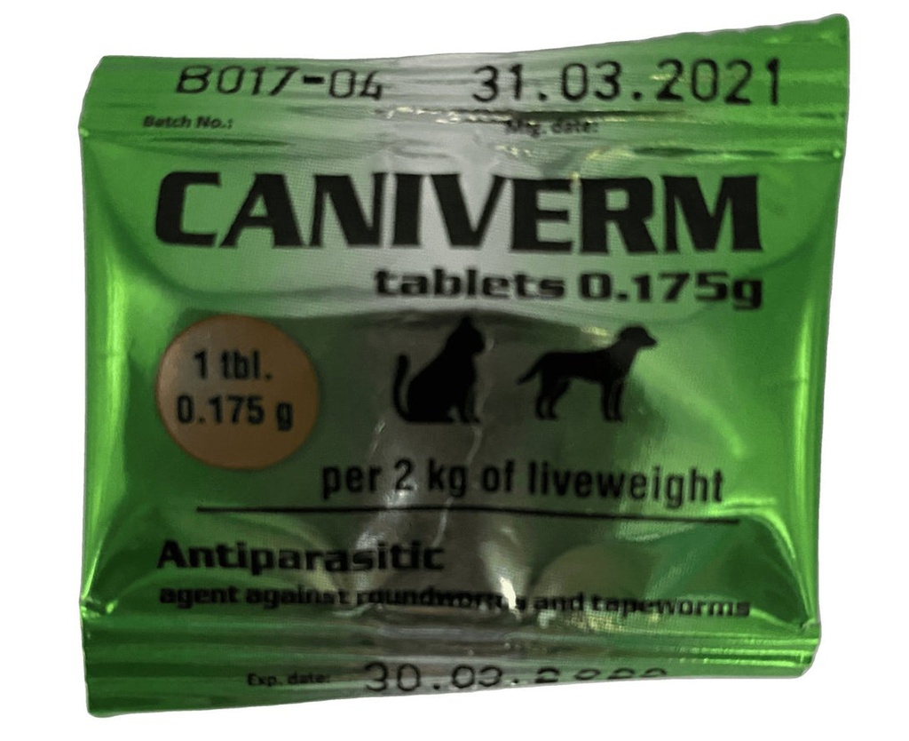 CANIVERM Dewormer tablets 0.175 g for cats