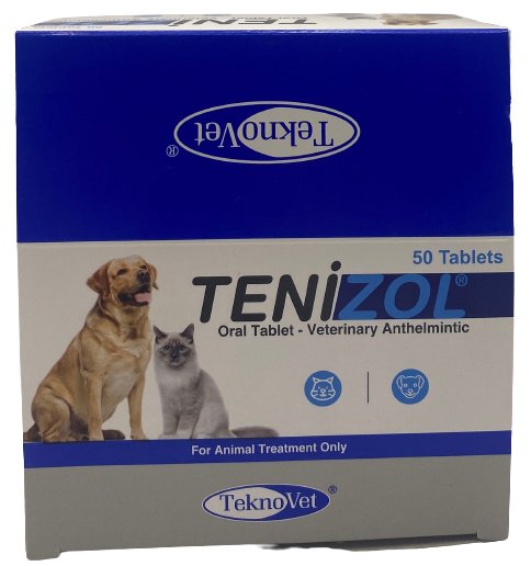Teknovet Tenizol Pet Oral Tablet (dog & cat) deworming,endoparasite & anthelmitic (50 tablets)